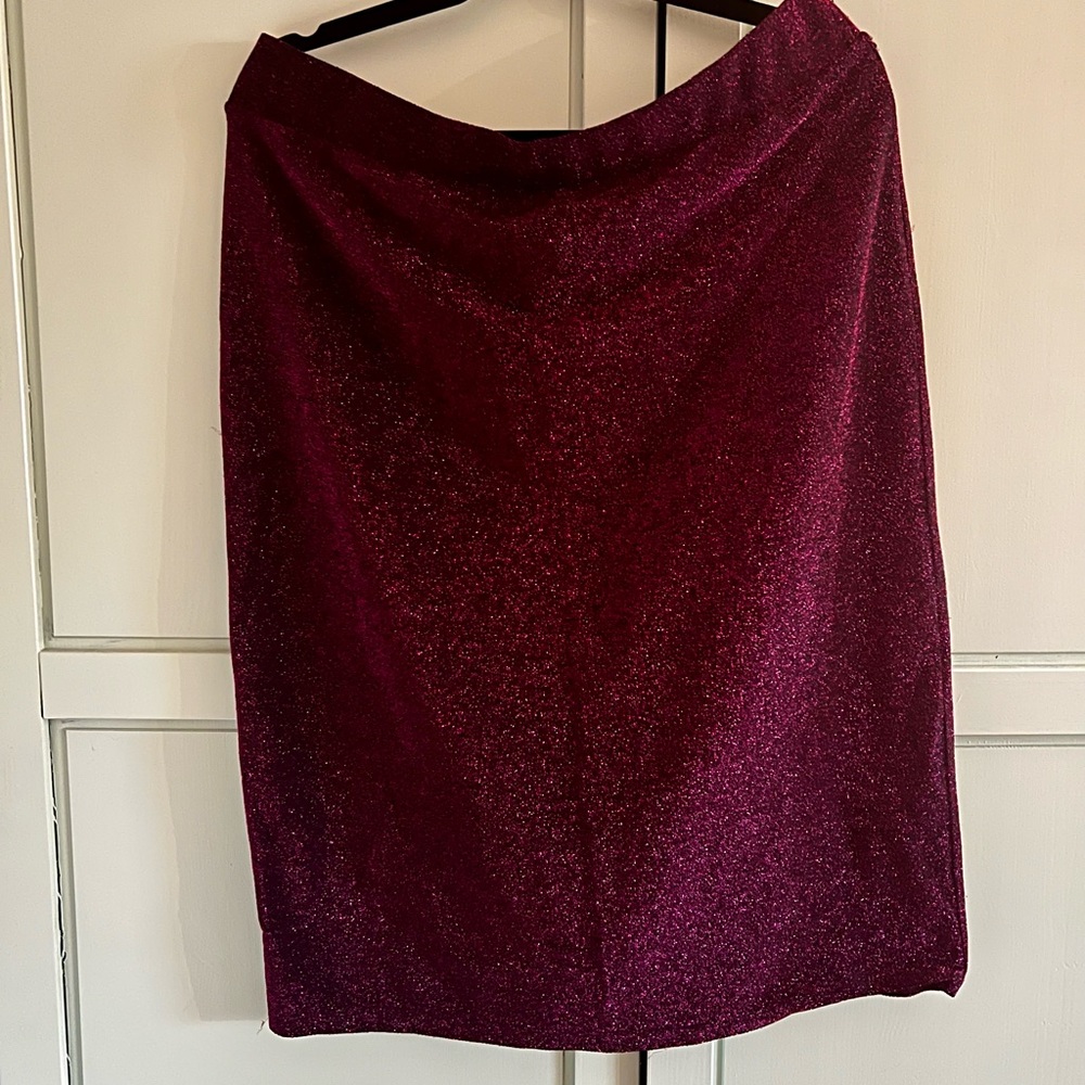 Plus size magenta pencil skirt